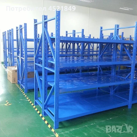 Метален стелаж с метални рафтове, снимка 3 - Стелажи и щандове - 50889991