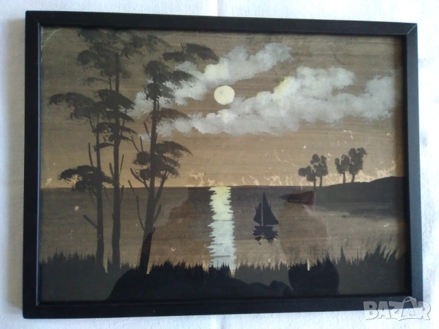 Продавам картина акварел върху картон -Морски пейзаж