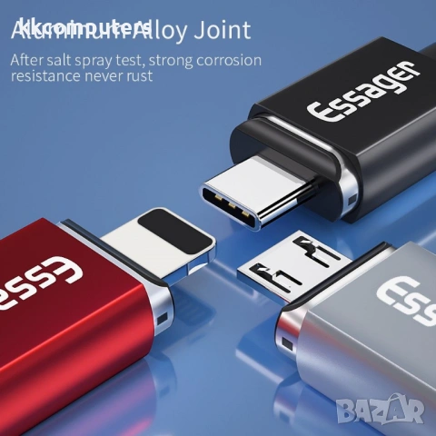 ESSAGER 3 в 1 Магнитен Кабел Lightning / Type-C / Micro USB 3A за Бързо Зареждане 1 м, снимка 4 - Оригинални зарядни - 54087724