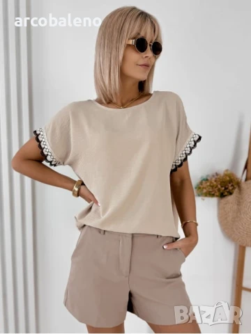 Дамска блуза с къси ръкави GENUA, 3цвята , снимка 6 - Тениски - 51022363