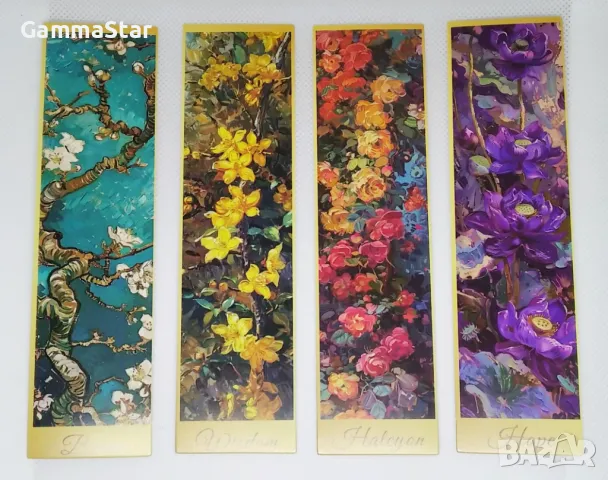 Комплект книгоразделители с цветя 16 бр., снимка 2 - Ученически пособия, канцеларски материали - 48005662