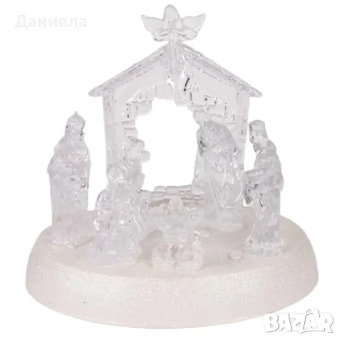 Коледна LED осветена акрилна скулптура на Рождество Христово, снимка 2 - Декорация за дома - 48523851