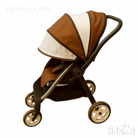 Сенник за количка универсален сфера кафяво с бяло, снимка 1