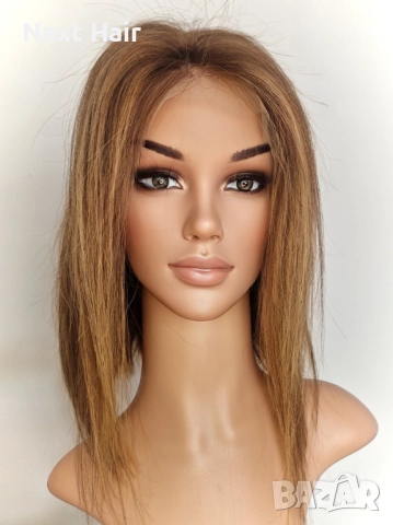 Естествена медено руса перука със светли кичури и дантела 13х4, снимка 10 - Аксесоари за коса - 52026706