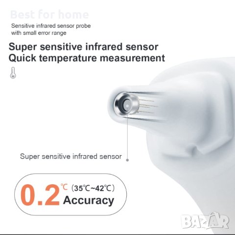 Berrcom термометър за чело и уши за възрастни и деца, цифров инфрачервен,Безконтактен,LED дисплей, снимка 7 - Други - 42920175
