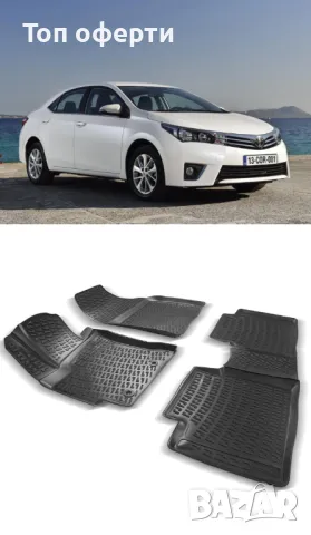 Гумени стелки RizLine съвместими с Toyota Corolla XI 2013-2018, снимка 6 - Аксесоари и консумативи - 48547566