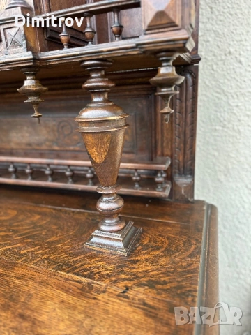 Масивен антикварен шкаф-кабинет с изключително богата ръчна резба, снимка 7 - Бюфети - 53959131