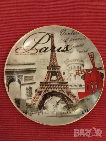 Сувенирна, порцеланова чиния, Париж. , снимка 4 - Колекции - 48235732