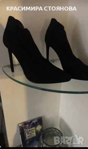 Zara елегантни боти от естествен велур