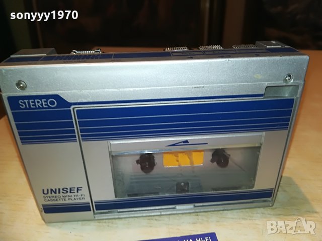 UNISEF-WALKMAN-stereo mini hi-fi made in japan-внос германия, снимка 4 - Радиокасетофони, транзистори - 29185836