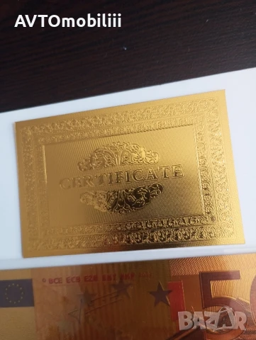 Позлатена с 24 карата злато 50 евро , снимка 5 - Нумизматика и бонистика - 51340621