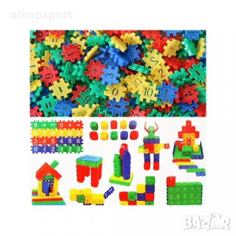 Конструктор 500 г елементи с различни цветове с цифри в PVC плик 270391   нов    