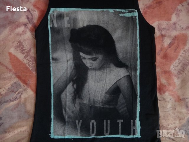 Черен потник lefties, с щампа момиче, снимка 4 - Потници - 31104033