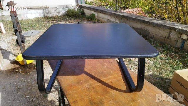 Масичка холна - черна помощна офис маса 70/70/33см, снимка 2 - Маси - 42727161