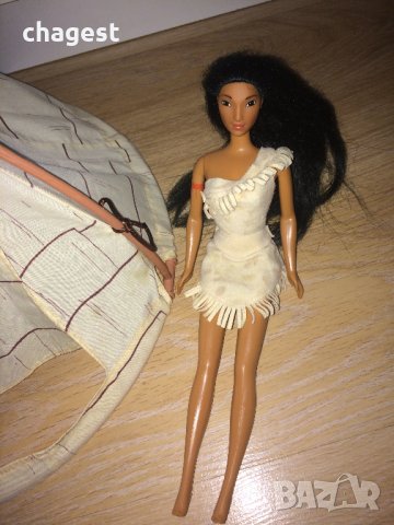 Ретро кукла Покахонтас с палатка, снимка 2 - Кукли - 42648195