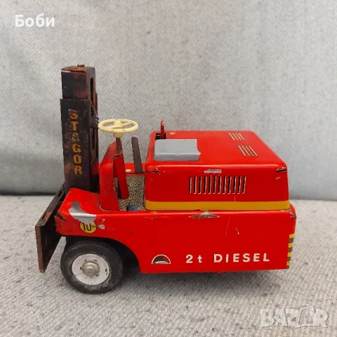 Стара Ламаринена Играчка Мотокар, снимка 2 - Колекции - 50152232