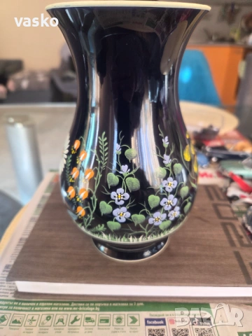 Кобалт Стара ваза, снимка 2 - Антикварни и старинни предмети - 53987069
