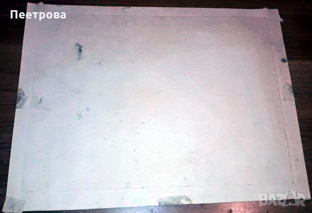 Рисунка върху картон „Сеитба в Добруджа”-1966 год., снимка 6 - Колекции - 33973493
