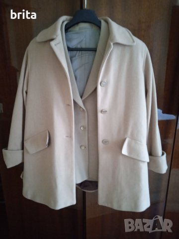 Вълнено Палто Бежово, снимка 5 - Палта, манта - 39065033