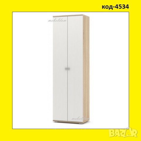 Гардероб двукрилен с 4 рафта(код-4534)