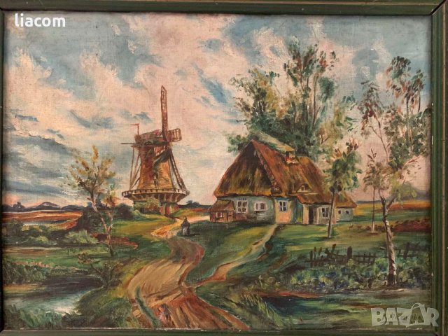 ЛЮДМИЛА РАЙКОВА масло/ пейзаж Холандия преди 1900 г, снимка 4 - Картини - 33897233