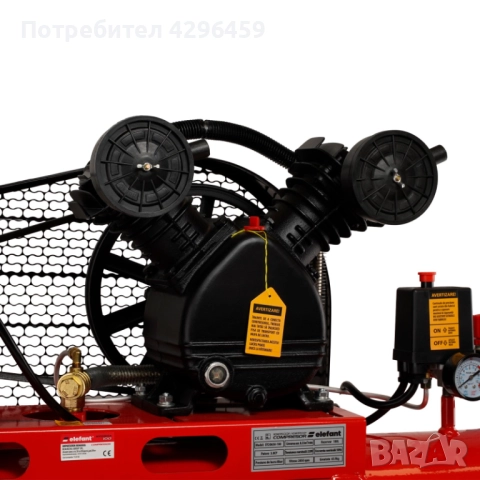 Компресор за въздух 100 л. Elefant XY2065A, маслен, 8 bar, 330 л/мин, 3 к.с., снимка 8 - Компресори - 47938608