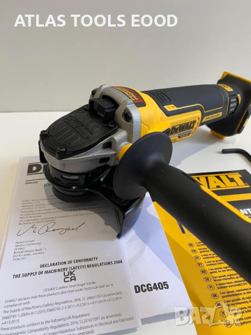 Ъглошлайф DeWALT DCG405 18V 125mm/9000об. Brushless / Безчетков -, снимка 3 - Други инструменти - 44810458