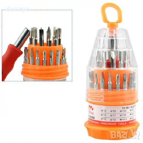 871 Отвертка с 30 накрайника за ремонт на телефони таблети часовници, снимка 9 - Други - 39763346