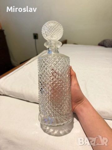 Кристална гарафа с капачка - ретро