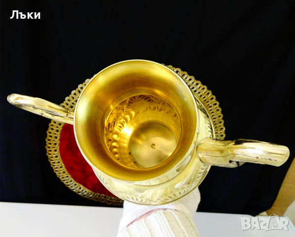 Бронзова кана за вино 2.5 литра,Йерусалим,маркирана. , снимка 3 - Антикварни и старинни предмети - 36470606