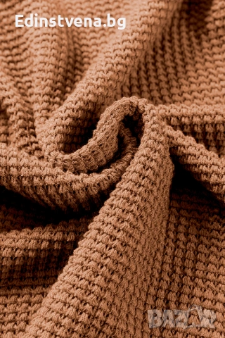 Дамска блуза в цвят карамел с дълги бухнали ръкави, снимка 6 - Блузи с дълъг ръкав и пуловери - 53061662