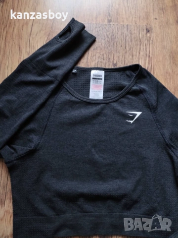 Gymshark Vital Crop Top - дамска фитнес блуза КАТО НОВА Л, снимка 4 - Блузи с дълъг ръкав и пуловери - 53890257