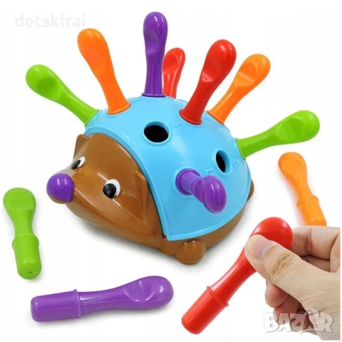 Монтесор таралеж с бодлички за нанизване, снимка 3 - Образователни игри - 51269442