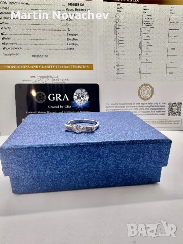 Сребърен пръстен с мойсанит (Диамант) 0.5 карата, снимка 11 - Пръстени - 50101893