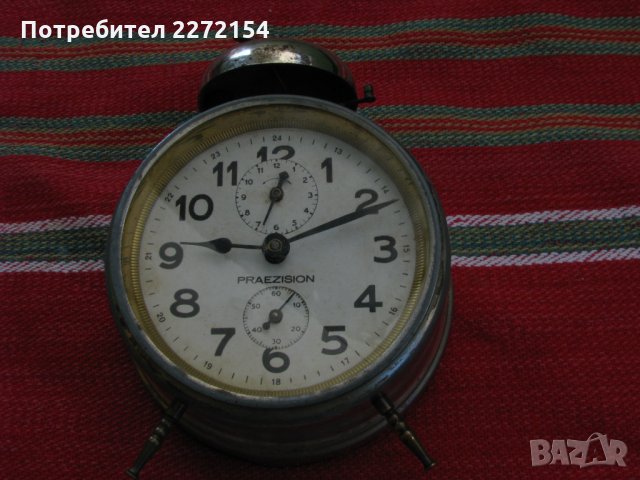 Часовник будилник-Рядък, снимка 2 - Антикварни и старинни предмети - 33833515