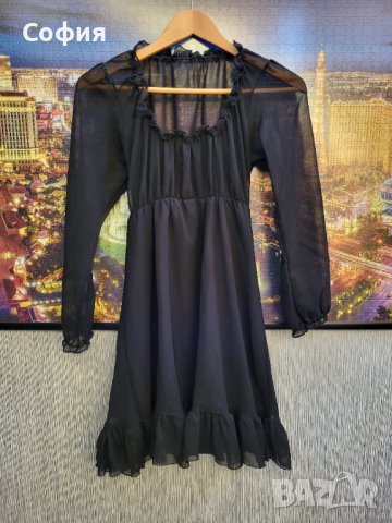 Черна ефектна рокля, снимка 1