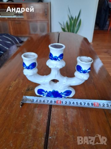 Стар порцеланов Свещник, снимка 3 - Антикварни и старинни предмети - 39375859