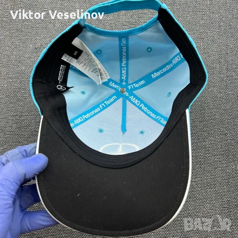 Mercedes Petronas Formula 1 George Russell Шапка с Козирка Синя One Size OSFA, снимка 5 - Шапки - 55847679