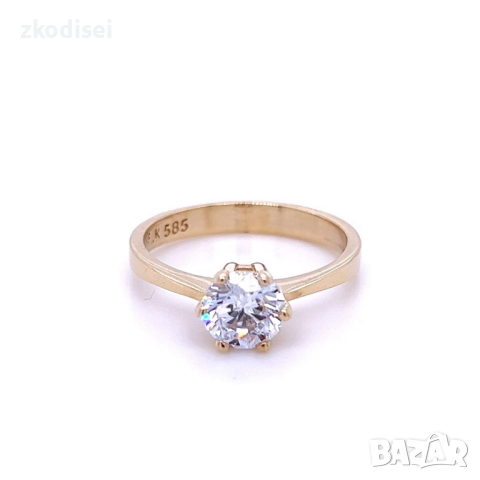 Златен дамски пръстен 3,18гр. размер:57 14кр. проба:585 модел:22435-1