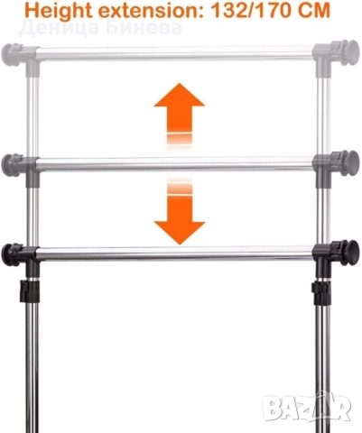 Сгъваема стойка за дрехи от неръждаема стомана, снимка 5 - Други стоки за дома - 52419366