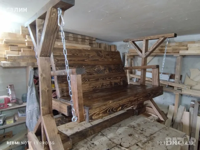 градинска люлка от чам , снимка 2 - Градински мебели, декорация  - 48302876