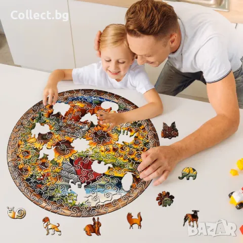 Дървен пъзел - Слънчогледи, снимка 3 - Пъзели - 50089798