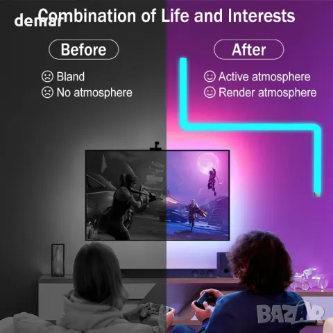 Интелигентни LED светлинни ленти, синхронизиране на музика, управление от Bluetooth APP, снимка 5 - Лед осветление - 47744910