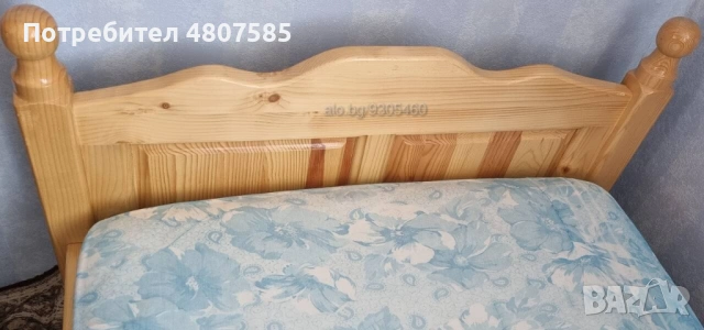 Продавам единично легло от масив с матрак, снимка 2 - Спални и легла - 54310932