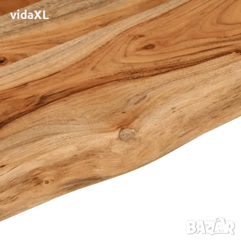 vidaXL Стенен рафт, 120x20x2,5 см, правоъгълен, масив акация, жив ръб, снимка 6 - Етажерки - 56147318