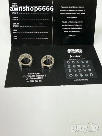 Сребърни обеци 925 проба, снимка 4 - Обеци - 54355876