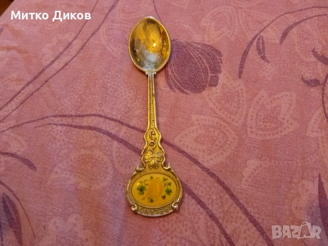 Ирландия 12 см лъжичка винтидж посребрена