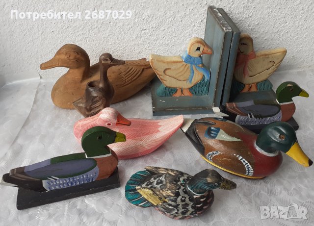 патка птица красива стара дърворезба, снимка 6 - Статуетки - 34514229