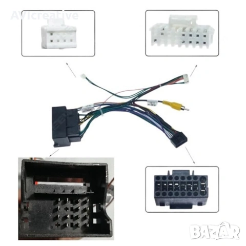 Кабел преходник Quadlock към ISO 16 pin с canbus за VW Skoda Seat, снимка 2 - Части - 54198403