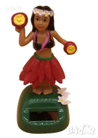 Момиче Хавайка Хавайско Тропическо парти Соларна танцуваща играчка фигурка украса торта сувенир кола, снимка 8 - Фигурки - 33853080